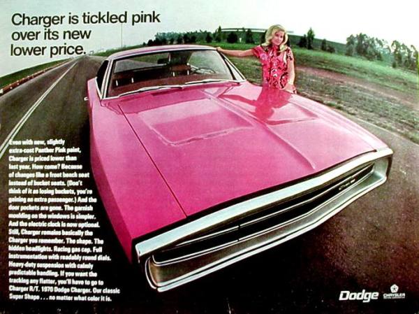 The Dodge Charger... tickled pink?  Really?