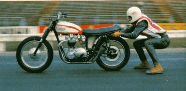 Kenny Brown favored performing his unique brand of motorcycle trickery on a trusty triumph.