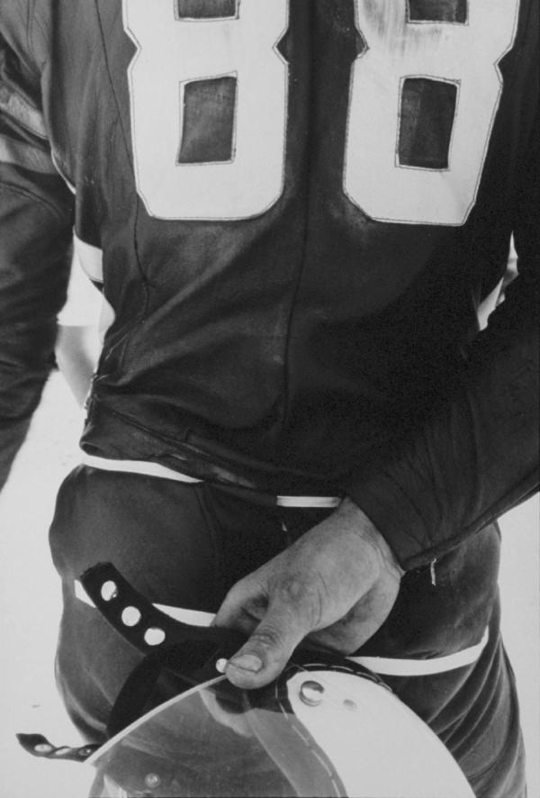 "Torello Tachhi's back, Loudon, New Hampshire" from The Bikeriders by Danny Lyon  --circa 1963-66.