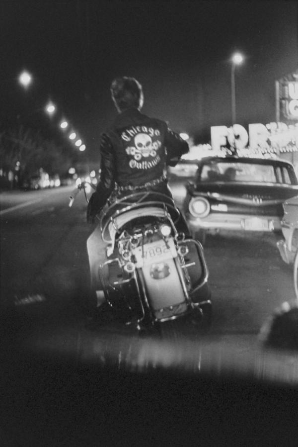 "Benny, Grand and Division, Chicago" from The Bikeriders by Danny Lyon  --circa 1965-66.