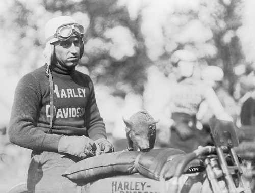 Ray Weishaar was undoubtedly one of the best known and popular motorcycle racing stars of the 1910s and 1920s. He rode the board and dirt tracks of the country for the Harley-Davidson factory racing team.