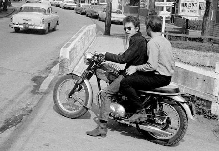 bob dylan triumph motorcycle photo